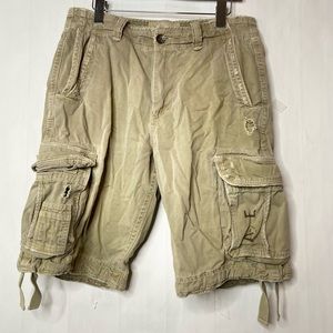 American Eagle Khaki Cargo Shorts. Longer Length.